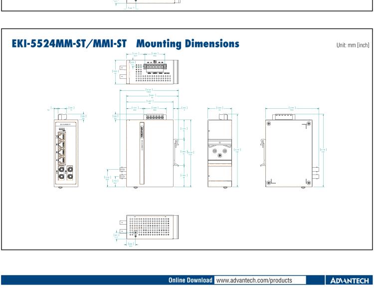 研華EKI-5524MMI-ST 2光4電百兆ProView(組態(tài))系列工業(yè)以太網(wǎng)交換機(jī)(包含單模/多模、SC/ST接口)