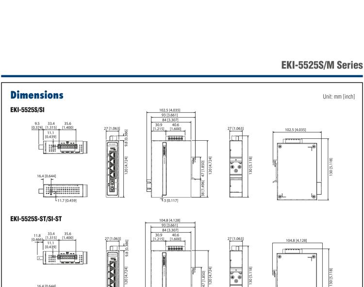研華EKI-5525SI-ST 1光4電百兆ProView(組態(tài))系列工業(yè)以太網(wǎng)交換機(jī)（包含單模/多模、SC/ST接口）