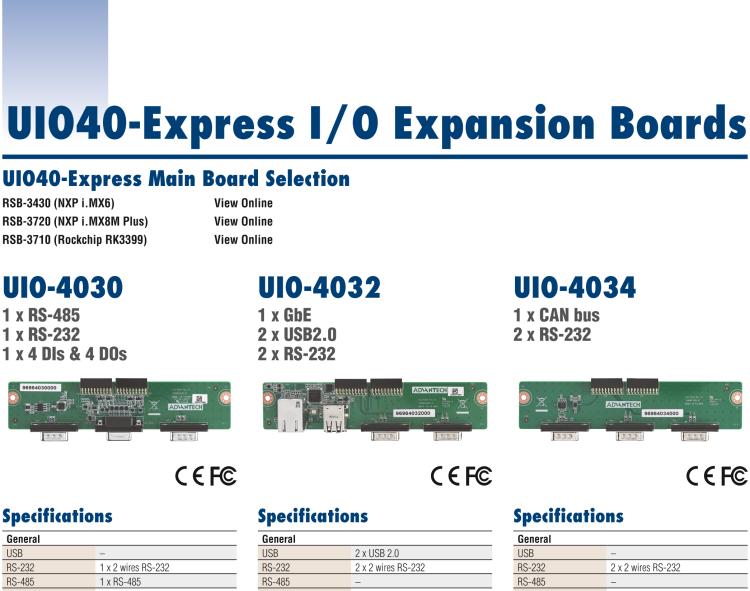 研華UIO-4030 UIO40-Express I/O 擴(kuò)展卡，支持 1 2 wires RS-232, 1 RS-485 和 8 GPIO (-24~24V input level)